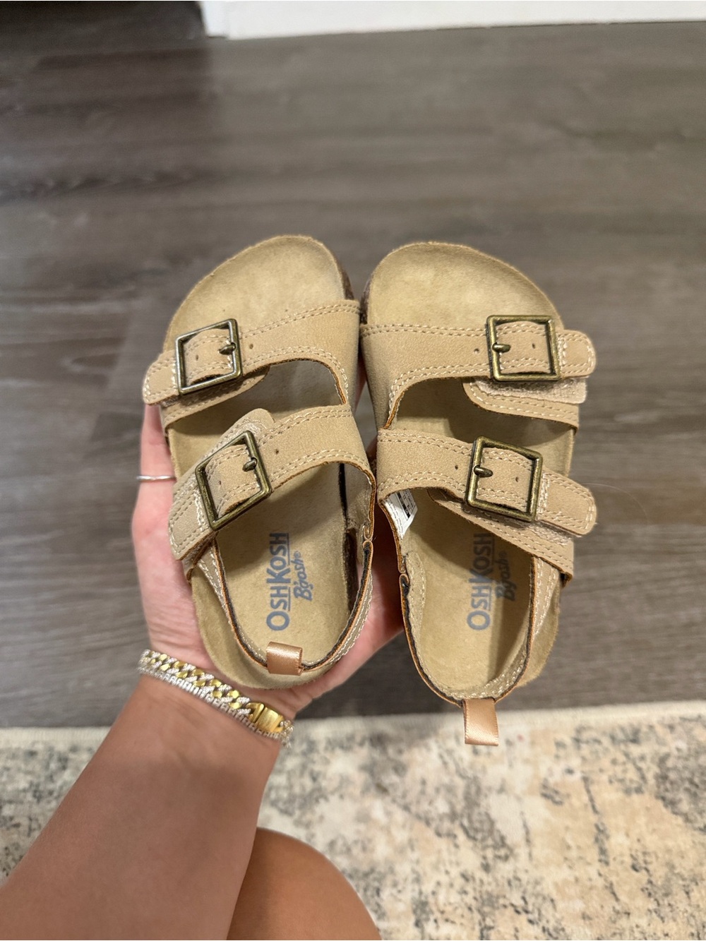 OshKosh B'gosh Tan Double-Buckle Kids Sandals